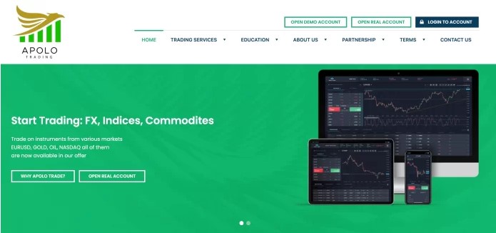 Apolo Trade website